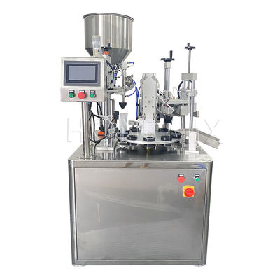 Macchina di riempimento e sigillamento di tubi di plastica ad ultrasuoni a rotazione semiautomatica