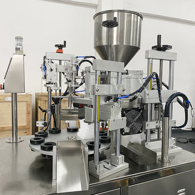 Macchina di riempimento e sigillamento di tubi di plastica ad ultrasuoni a rotazione semiautomatica