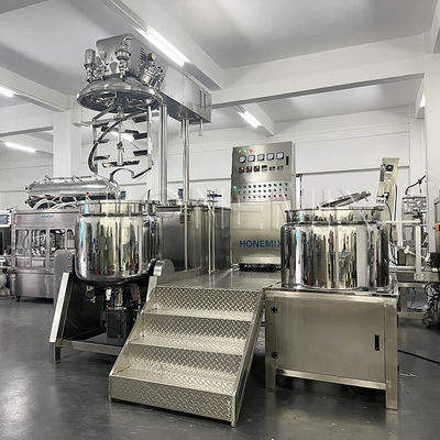 Miscelatore di crema omogenizzatore a vuoto fisso Miscelatore a doppia elica a sollevamento idraulico
