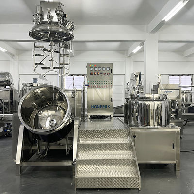Miscelatore di crema omogenizzatore a vuoto fisso Miscelatore a doppia elica a sollevamento idraulico