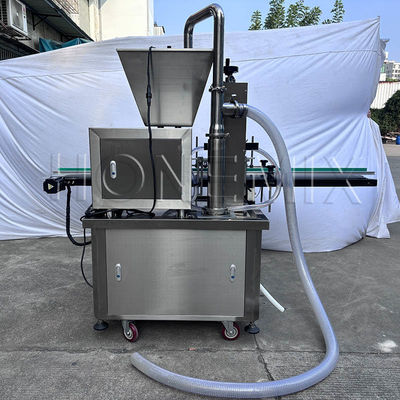 Automatica pompa di ingranaggi lozione da bagno due teste macchina di riempimento materiale di alimentazione pneumatico