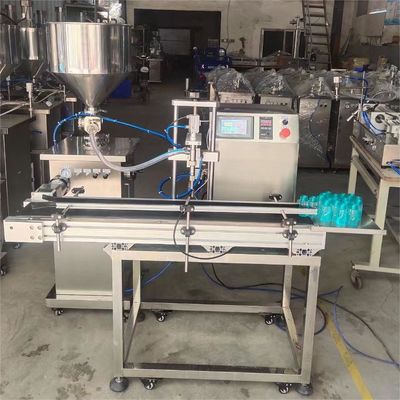 Macchina di riempimento di bottiglie di shampoo semiautomatica verticale con trasportatore