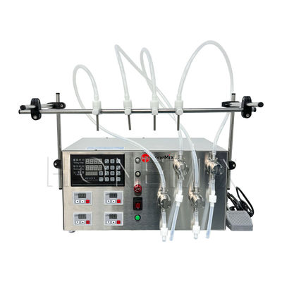 Macchina di riempimento di bottiglie liquide Pompa magnetica semiautomatica Riempitore a quattro teste